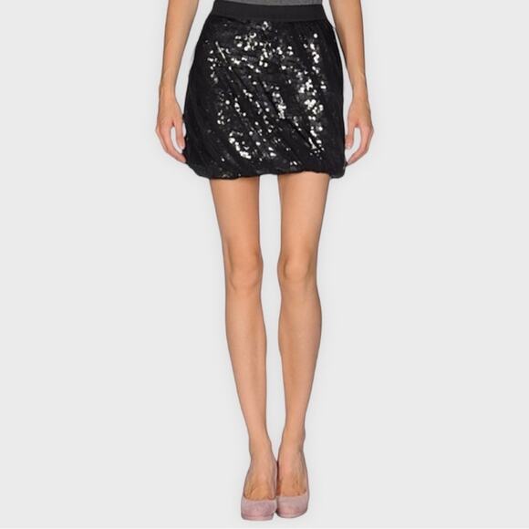 DIESEL BLACK GOLD black sequin pull on mini skirt size small - Picture 1 of 5